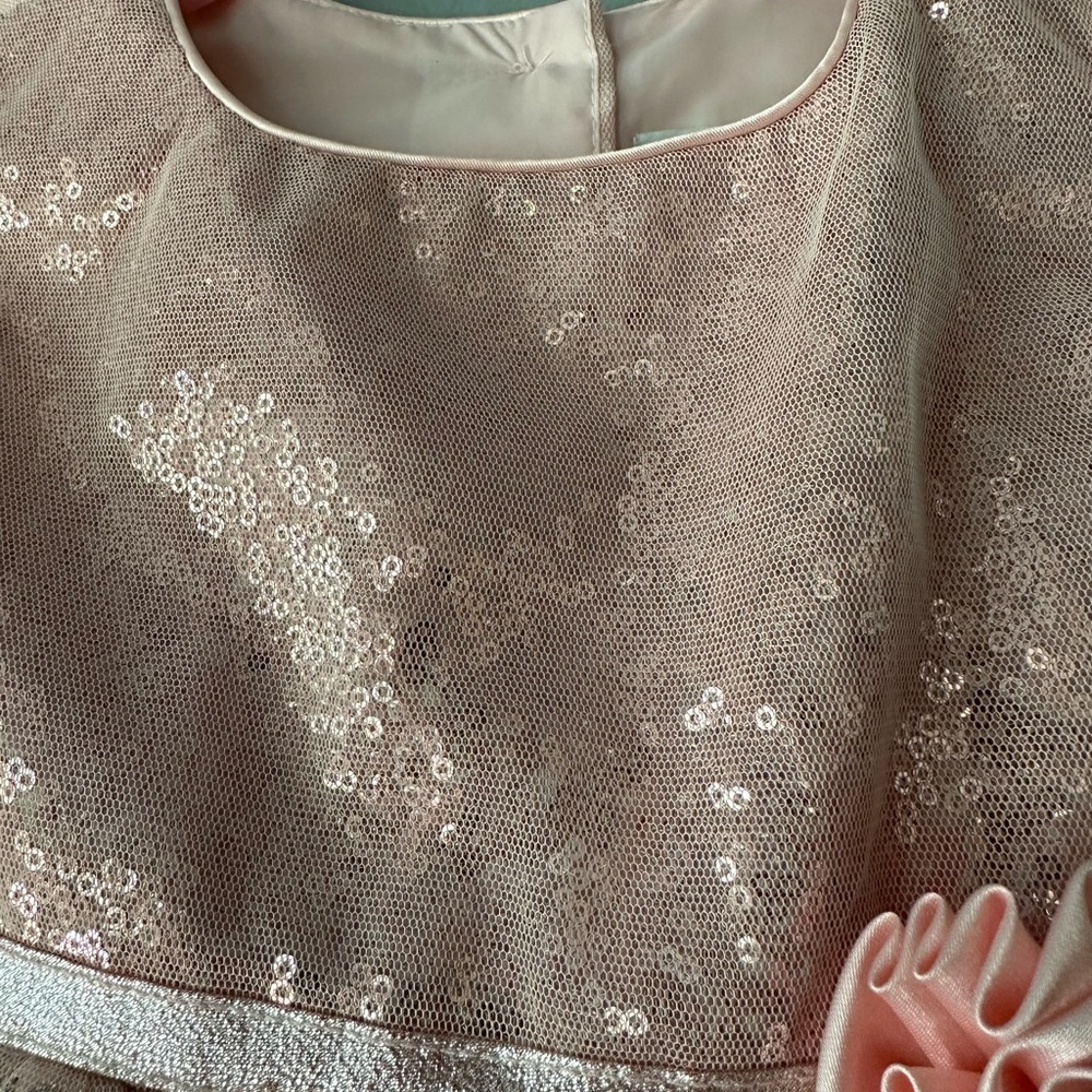 Jona Michelle sequin and glitter sparkle dress Peach color, Little girls size 2T - Picture 14 of 16
